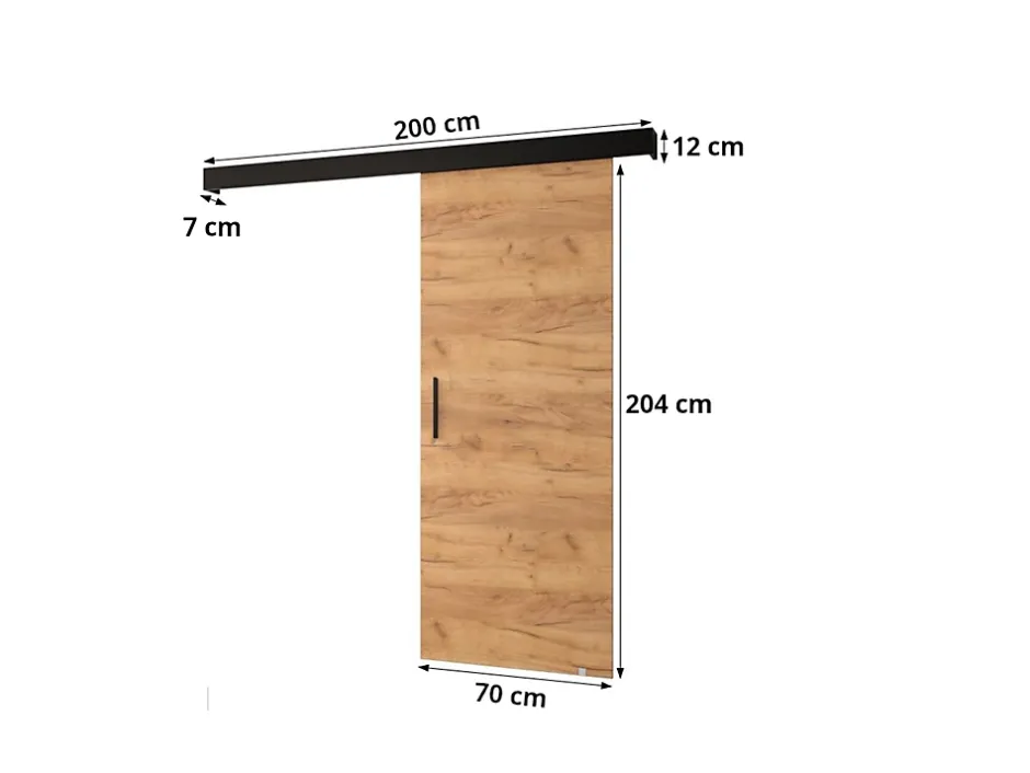 Portes coulissantes Salwador II 70x204 cm (Blanc / Noir / Or)-Abiks Meble Online