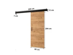 Portes coulissantes Salwador I 80x204 cm (Cachemire / Noir / Or)-Abiks Meble Clearance