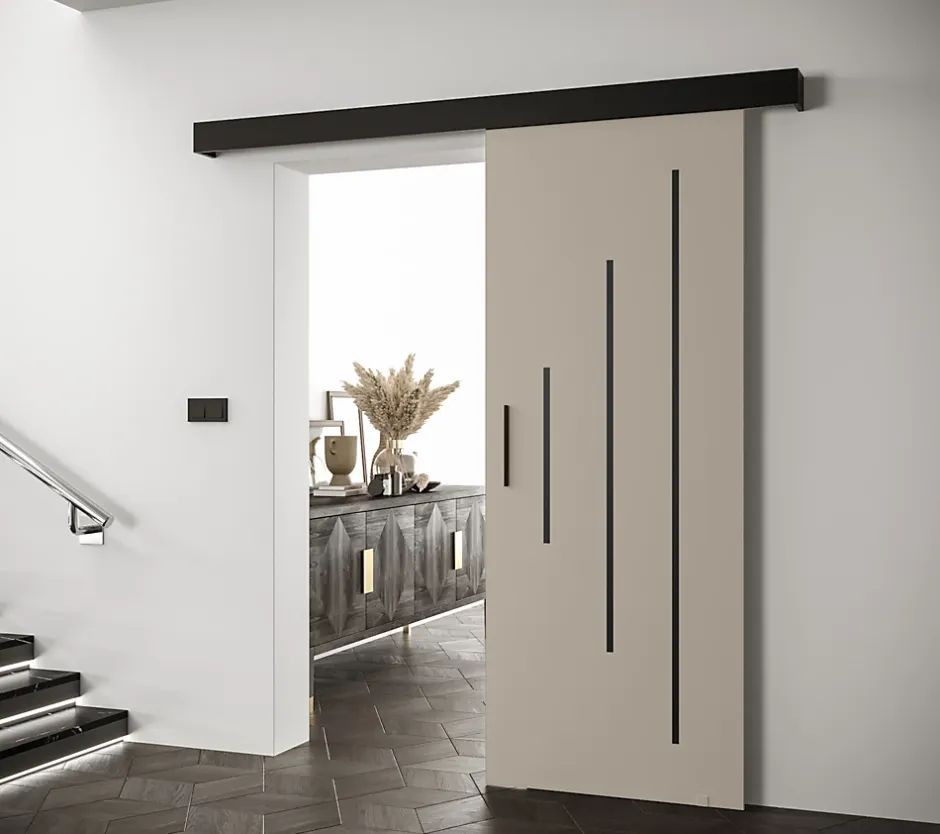 Portes coulissantes Salwador Y 70x204 cm (Cachemire / Noir / Noir)-Abiks Meble New