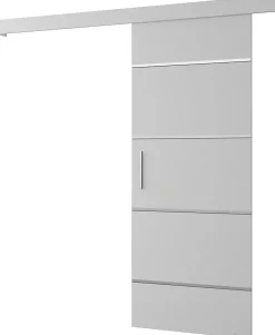 Portes coulissantes Salwador IV 90x204 cm (Blanc / Blanc / Argent)-Abiks Meble Online