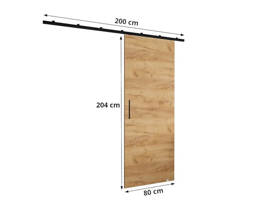 Abiks Meble Portes coulissantes Zonda II 80x204 cm (Noir)