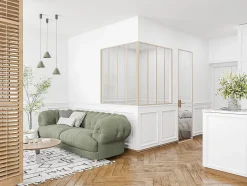 Vente-unique Poteau d'angle pour verrière atelier en aluminium thermolaqué 130 cm naturel clair - BAYVIEW