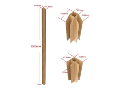 Vente-unique Poteau d'angle pour verrière atelier en aluminium thermolaqué 130 cm naturel clair - BAYVIEW