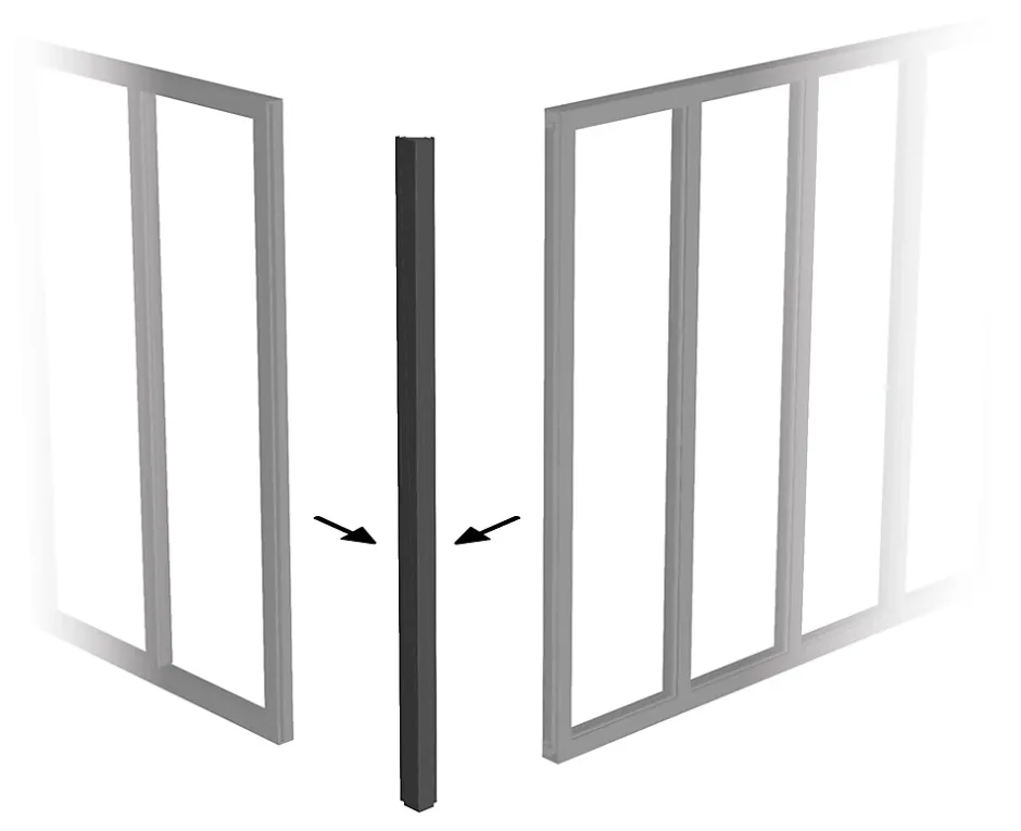 Poteau d'angle thermolaqué coloris noir sablé H.130 cm