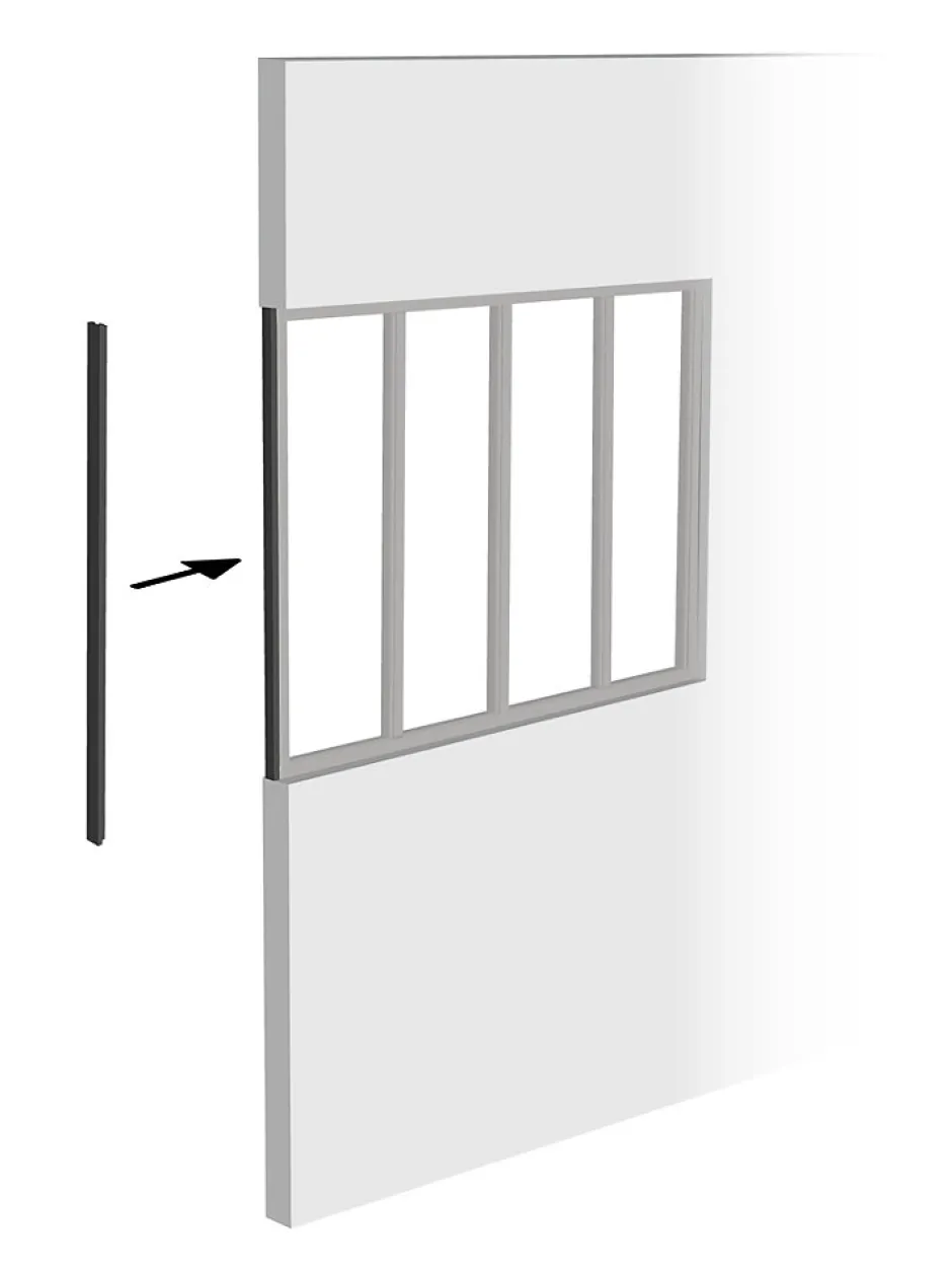 Poteau de terminaison en aluminium coloris noir sablé H.108cm- Online