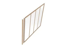 Poteau de terminaison pour verrière en aluminium thermolaqué - H130 cm - Naturel clair - BAYVIEW-Vente-unique Best