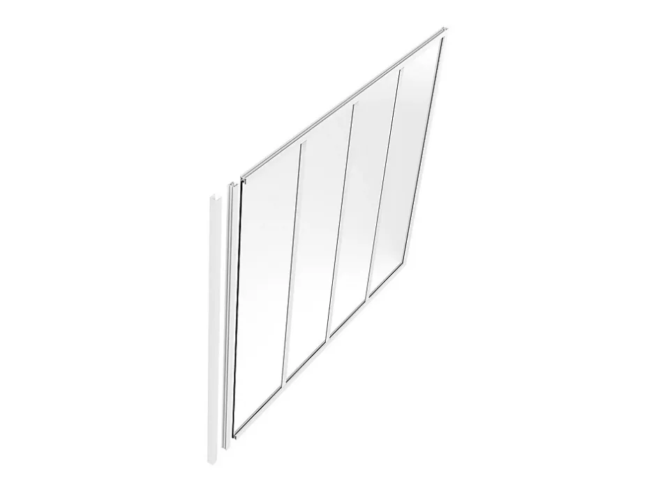 Vente-unique Poteau de terminaison pour verrière en aluminium thermolaqué - H105 cm - Blanc - BAYVIEW