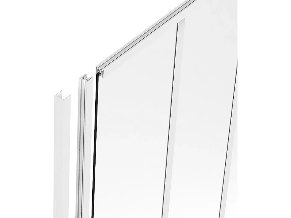 Vente-unique Poteau de terminaison pour verrière en aluminium thermolaqué - H105 cm - Blanc - BAYVIEW
