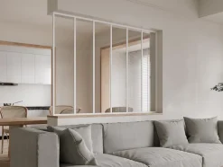 Vente-unique Poteau de terminaison pour verrière en aluminium thermolaqué - H105 cm - Blanc - BAYVIEW