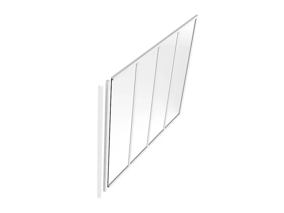 Vente-unique Poteau de terminaison pour verrière en aluminium thermolaqué - H105 cm - Blanc - BAYVIEW