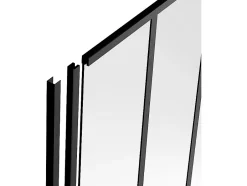 Vente-unique Poteau de terminaison pour verrière en aluminium thermolaqué - H130 cm - Noir - BAYVIEW