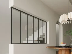 Vente-unique Poteau de terminaison pour verrière en aluminium thermolaqué - H130 cm - Noir - BAYVIEW