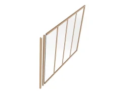 Vente-unique Poteau de terminaison pour verrière en aluminium thermolaqué - H105 cm - Naturel clair - BAYVIEW
