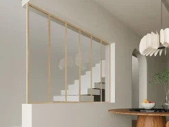 Vente-unique Poteau de terminaison pour verrière en aluminium thermolaqué - H105 cm - Naturel clair - BAYVIEW