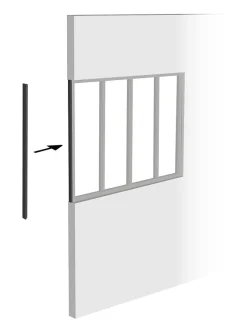 Poteau de terminaisonen aluminium coloris noir sablé H.130cm