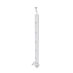 Poteau Garde-Corps en aluminium argent L.890 mm - Pose suspendue ou latérale, idéal intérieur et extérieur-AICA Sanitaire Outlet
