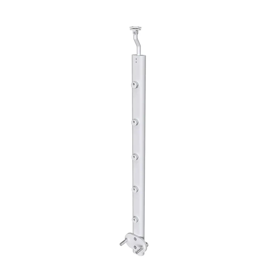 Poteau Garde-Corps en aluminium argent L.890 mm - Pose suspendue ou latérale, idéal intérieur et extérieur-AICA Sanitaire Outlet