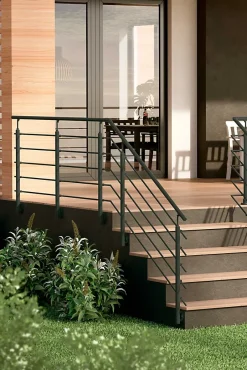 Sogem Poteau garde-corps pose latérale Cala anthracite ral 7019