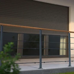 Kordo Poteau supplémentaire gris anthracite pose à plat, Initio