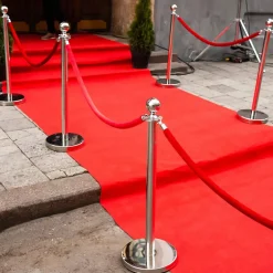 Giantex Poteaux de Guidage en Acier Inoxydable barriere de Passage avec Corde rouge 32cm pour Le Controle des Foules Argent