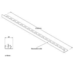 Ilcom Profil angulaire J en acier inoxydable pour les carreaux 8mm x 2700mm - gunmetal