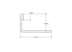 Ilcom Profil angulaire J en acier inoxydable pour les carreaux 8mm x 2700mm - gunmetal