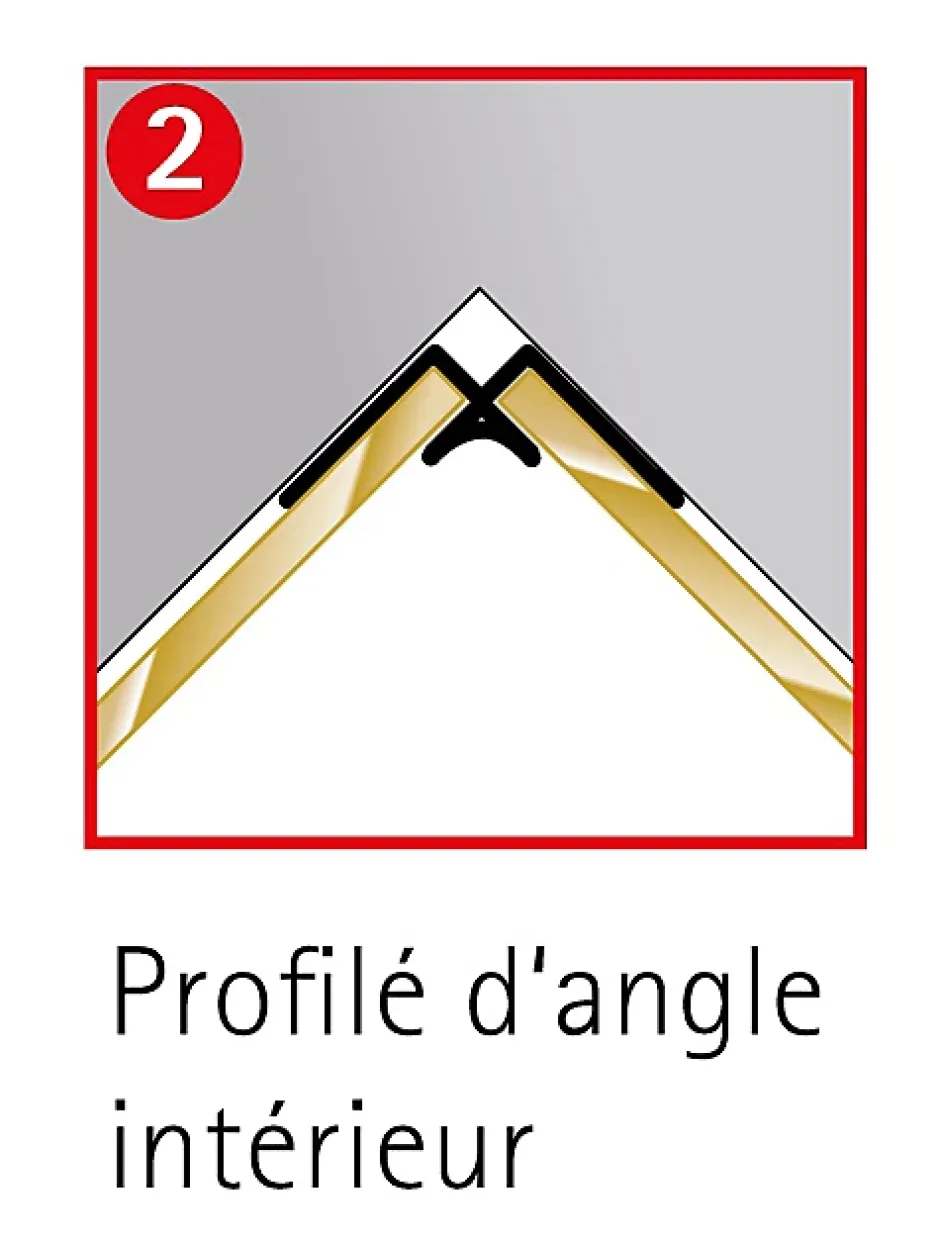 Profilé d'angle intérieur H.255 x 2,3 cm, aluminium, blanc brillant, Deco Design-Schulte Best