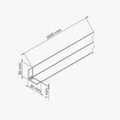 Tecnoprofils Profil d'Angle PVC Clipsable 8 mm - Longueur 2.60 m - Blanc