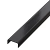 Ilcom Profilé décoratif C en acier inoxydable pour carrelage Noir satiné - 40 mm x 2440 mm x 0,65 ep.