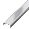 Ilcom Profilé décoratif C en acier inoxydable pour carrelage Argent satiné - 20 mm x 2440 mm x 0,65 ep.