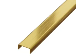 Profilé décoratif C en acier inoxydable pour carrelage Or satiné - 10 mm x 2440 mm x 0,65 ep.-Ilcom Discount