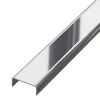 Profilé décoratif C en acier inoxydable pour carrelage Argent poli - 20 mm x 2700 mm x 0,65 ep.-Ilcom Clearance