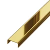 Ilcom Profilé décoratif C en acier inoxydable pour carrelage Or poli - 10 mm x 2700 mm x 0,65 ep.
