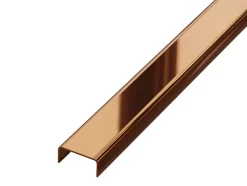 Profilé décoratif C en acier inoxydable pour carrelage Cuivre poli - 10 mm x 2440 mm x 0,65 ep.-Ilcom