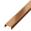 Ilcom Profilé décoratif C en acier inoxydable pour carrelage Cuivre satiné - 40 mm x 2700 mm x 0,65 ep.