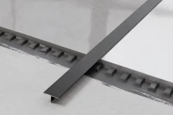 Profil décoratif T en acier inoxydable pour couvrir jonction Noir satiné - 20mm X 10mm X 2700mm-Ilcom Clearance