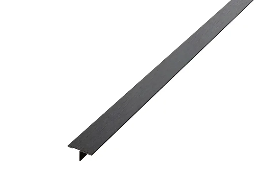 Profil décoratif T en acier inoxydable pour couvrir jonction Noir satiné - 20mm X 10mm X 2440mm-Ilcom Outlet