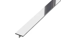 Profil décoratif T en acier inoxydable pour couvrir jonction Argent poli - 20mm X 10mm X 2700mm-Ilcom Sale
