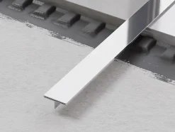 Profil décoratif T en acier inoxydable pour couvrir jonction Argent poli - 20mm X 10mm X 2700mm-Ilcom Sale