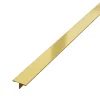 Ilcom Profil décoratif T en acier inoxydable pour couvrir jonction Or satiné - 20mm X 10mm X 2700mm