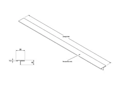 Ilcom Profil décoratif T en acier inoxydable pour couvrir jonction Argent poli - 20mm X 10mm X 2440mm