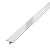 Ilcom Profil décoratif T en acier inoxydable pour couvrir jonction Argent satiné - 20mm X 10mm X 2700mm