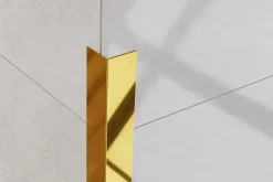 Profilé décoratif L Angle extérieur en acier inoxydable 30 mm x 30 mm x 2700 mm - or poli-Ilcom New