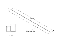 Profilé décoratif L Angle extérieur en acier inoxydable 30 mm x 30 mm x 2700 mm - or poli-Ilcom New
