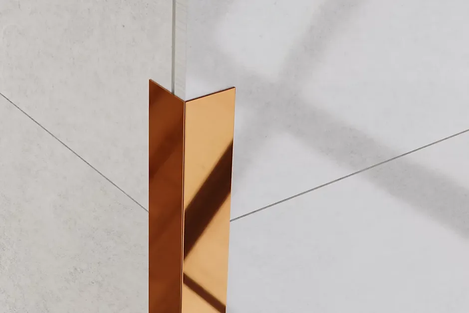 Profilé décoratif L Angle extérieur en acier inoxydable 30 mm x 30 mm x 2700 mm - argent poli-Ilcom Outlet