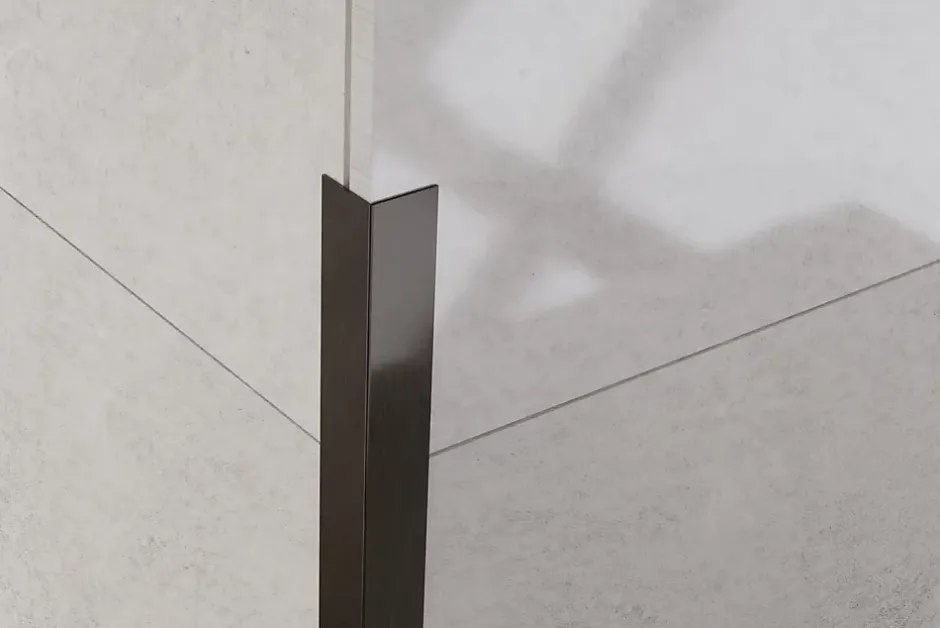 Profilé décoratif L Angle extérieur en acier inoxydable 30 mm x 30 mm x 2700 mm - gunmetal-Ilcom Online