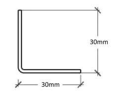 Profilé décoratif L Angle extérieur en acier inoxydable 30 mm x 30 mm x 2700 mm - gunmetal-Ilcom Online