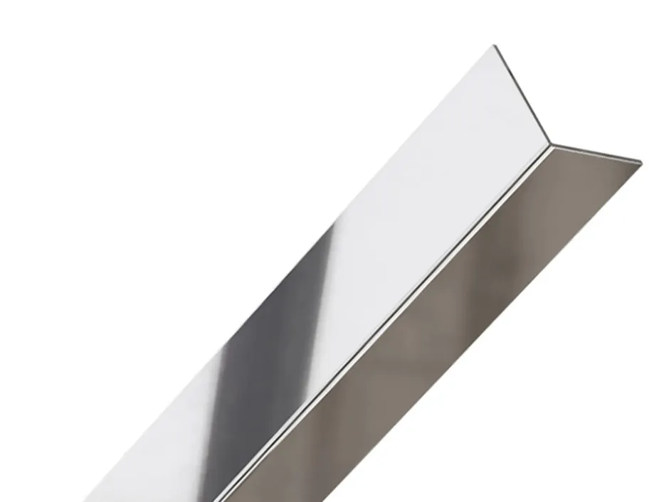 Ilcom Profilé décoratif L Angle extérieur en acier inoxydable 30 mm x 30 mm x 2700 mm - argent poli