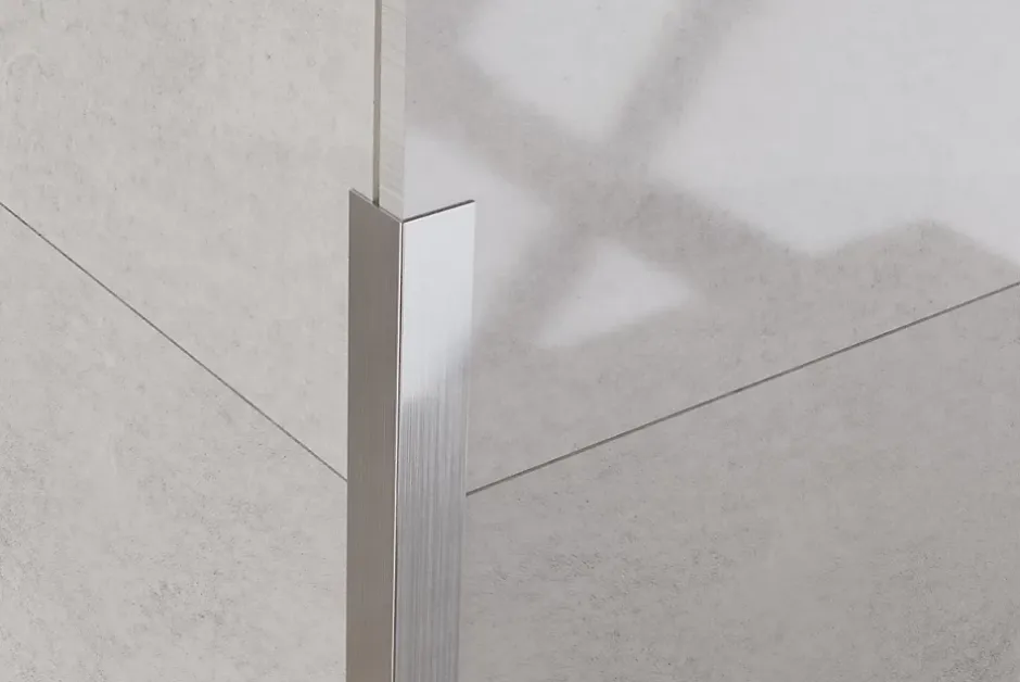 Profilé décoratif L Angle extérieur en acier inoxydable 30 mm x 30 mm x 2700 mm - argent satiné-Ilcom Sale