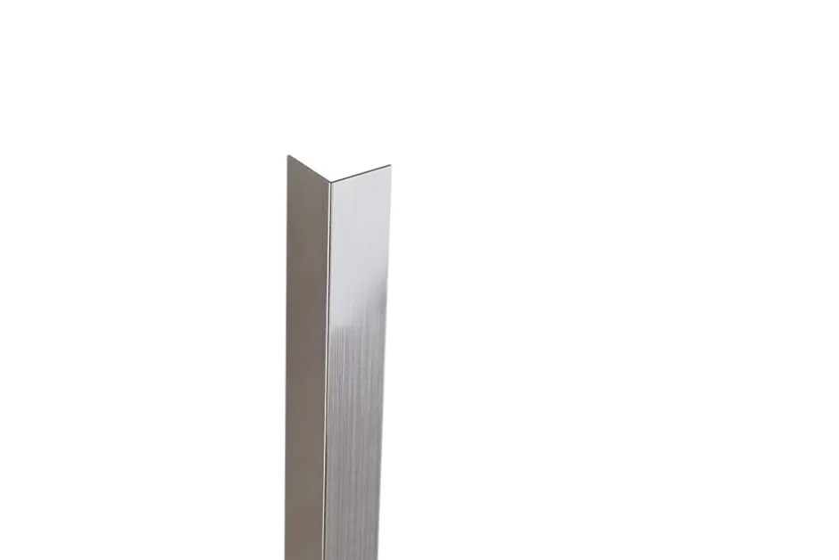 Profilé décoratif L Angle extérieur en acier inoxydable 30 mm x 30 mm x 2700 mm - argent satiné-Ilcom Sale